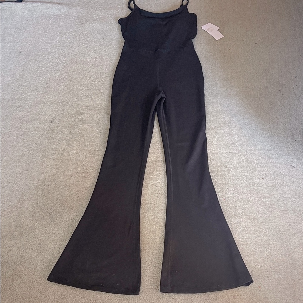 Yogalicious Modern Sleek Black Flare Jumpsuit S